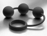 Анальные шарики с эрекционным кольцом Tom of Finland, 3.8 см (чёрный) (только доставка)