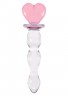 Стимулятор стеклянный Crystal Heart of Glass Pink