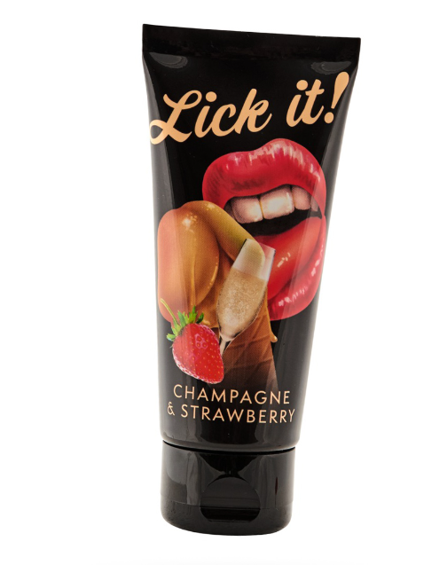 СЪЕДОБНЫЙ МАССАЖНЫЙ ГЕЛЬ LICK IT! СО ВКУСОМ ШАМПАНСКОГО И КЛУБНИКИ 50 МЛ.