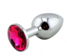 Анальная пробка с кристаллом Small Silver Ruby SSilR (S)