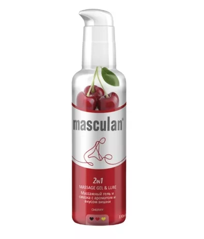 Гель-смазка массажная Masculan Massage gel&Lube Cherry 2в1, 130 мл