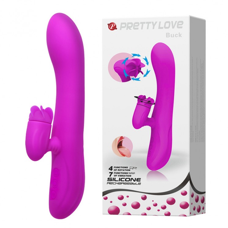 Вибратор с клиторальной стимуляцией Pretty Love Buck