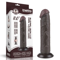 Фаллоимитатор с "подвижной кожей" LoveToy Sliding Skin Dual Layer Dong, коричневый LV317406