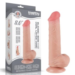 Фаллоимитатор с "подвижной кожей" LoveToy Sliding Skin Dual Layer Dong  LV317207