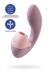 Вибратор SATISFYER Supernova, с вакуум-волновым стимулятором, силикон, белый, 16,9 см.