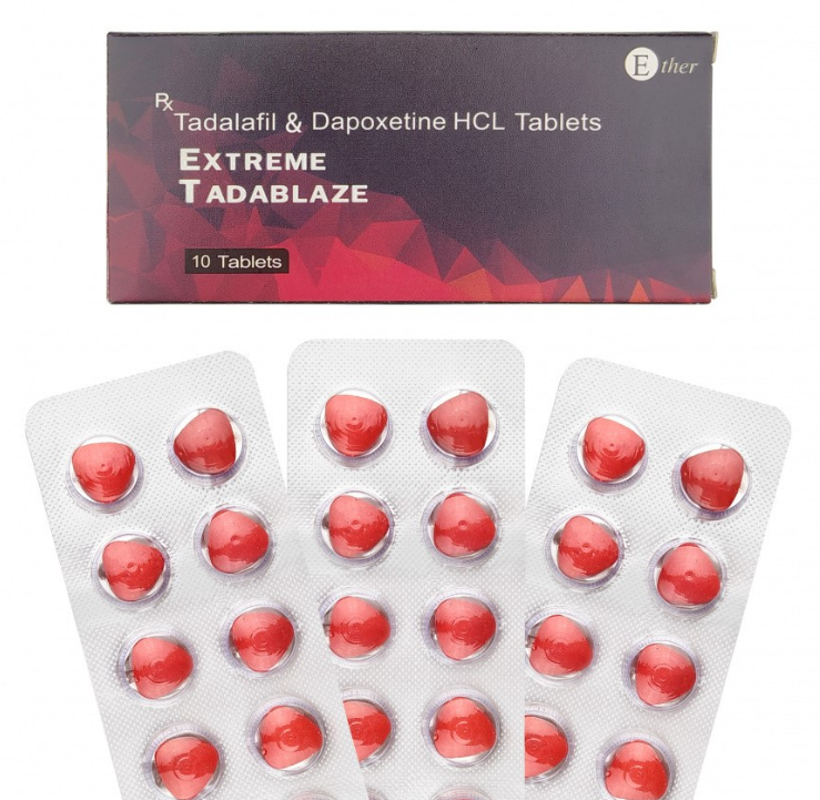 Extreme Tadablaze Тадалафил 40 мг + Дапоксетин 100 мг (цена за таблетку)