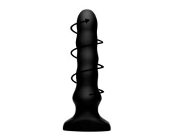 XR Brands Silicone Vibrating & Squirming Plug with Remote Control - Вибромассажер с функцией волн, 19.5х4.5 см (только доставка))