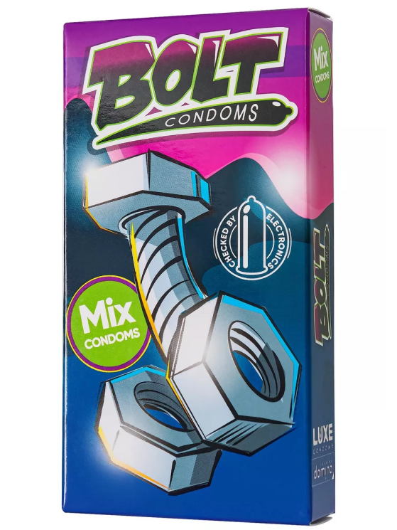 НАБОР ПРЕЗЕРВАТИВОВ BOLT CONDOMS 5-6 штук в ассортименте, арт.12016