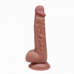 Фаллоимитатор на присоске с яркой головкой, 18 см