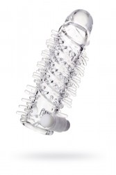 НАСАДКА НА ПЕНИС TOYFA A-TOYS С ВИБРОПУЛЕЙ, TPR, ПРОЗРАЧНАЯ, 13,4 СМ.