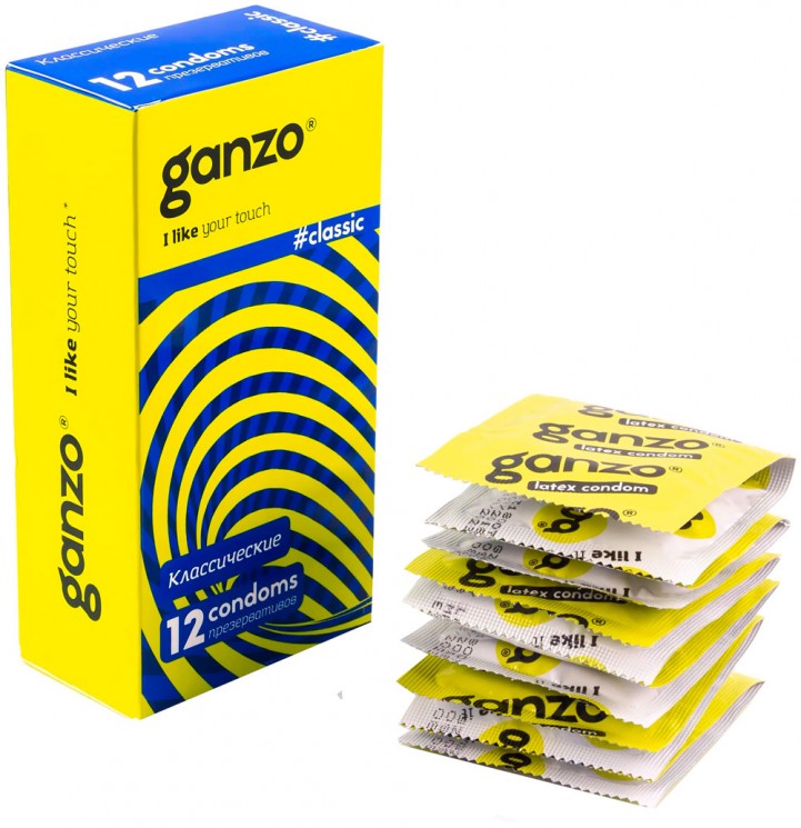 Презервативы классические Ganzo Classic с обильной смазкой (уп.12 шт, цена за 1 шт)
