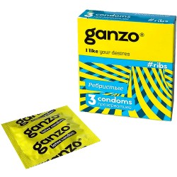 Презервативы ребристые Ganzo Ribs 18 см (уп. 3 шт)