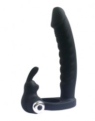 Насадка на пенис для двойного проникновения с виброкольцом