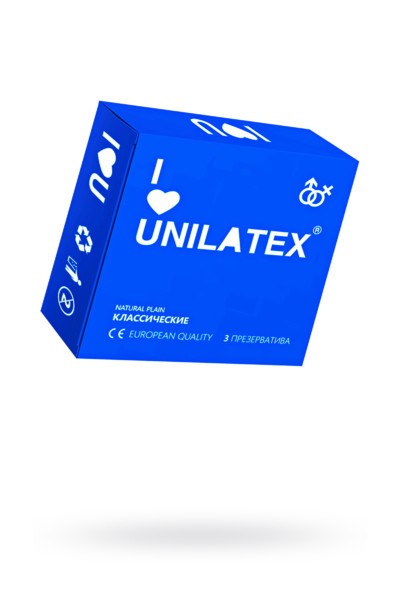 Презервативы классические гладкие Unilatex Natural Plain №3 (в уп. 3 шт)