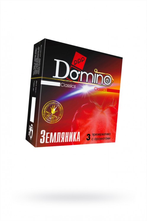 Презервативы Domino Classics Земляника, 18 см (в уп. 3 шт)