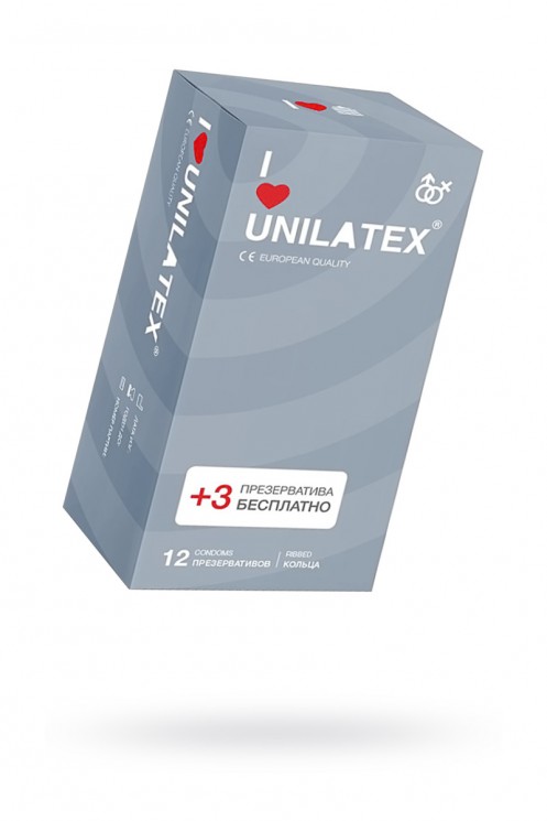 Презервативы ребристые Unilatex Ribbed №12 (уп.12+3 шт, цена за штуку)