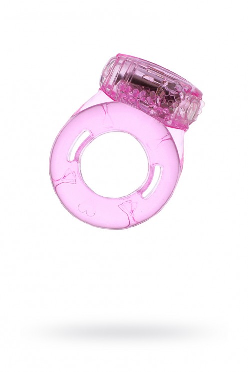Виброкольцо на пенис гелевое  Ring розовое, 1,7 см