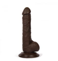 Реалистичный фаллоимитатор на присоске Bior toys Erowoman Realistic, коричневый 14х3,7 см (ER-30057-1)