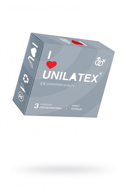 Презервативы ребристые Unilatex Ribbed №3 (уп.3 шт)