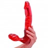 Безремневой страпон с вибрацией ToyJoy Bend Over Boyfriend Red 20 см, красный