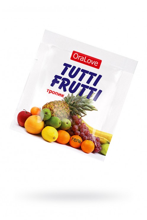 Гель-лубрикант съедобный Tutti Frutti Тропик для орального секса, 4 гр