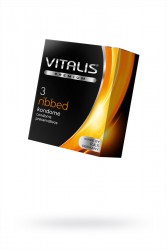 Презервативы ребристые VITALIS Premium Ribbed (ширина 52 мм, в уп. 12 шт, цена за штуку)