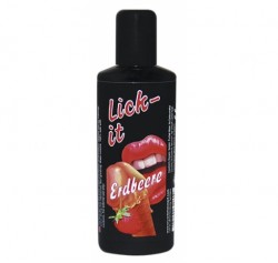 LICK IT Земляника 50мл Съедобная смазка + массаж 3в1