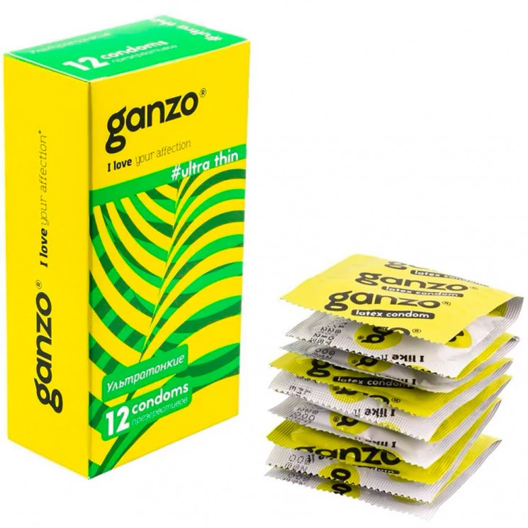 Презервативы Ganzo Ultra Thin ультратонкие (уп.12 шт, цена за 1 шт)